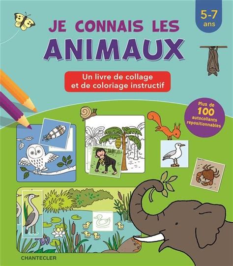 Je Connais Les Animaux Un Livre De Collage Et De Coloriage Instructif