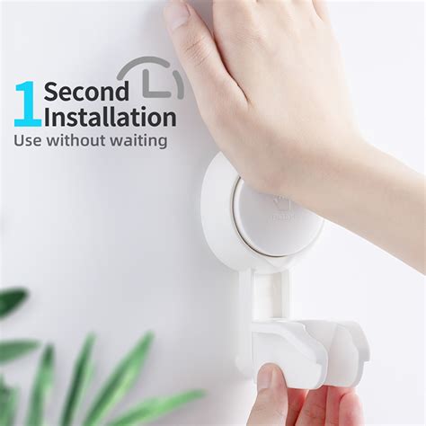 Wall-mounted Suction Cup White Shower Head Holder - STORA