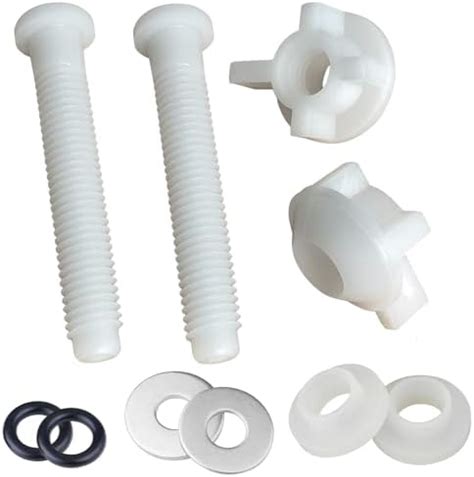 2 Pack Universal White Plastic Toilet Seat Screws Replacement Toilet