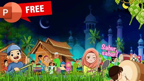 FREE PPT ANIMASI BANGUNIN SAHUR RAMADHAN 1442 H STORIES WA IG FB