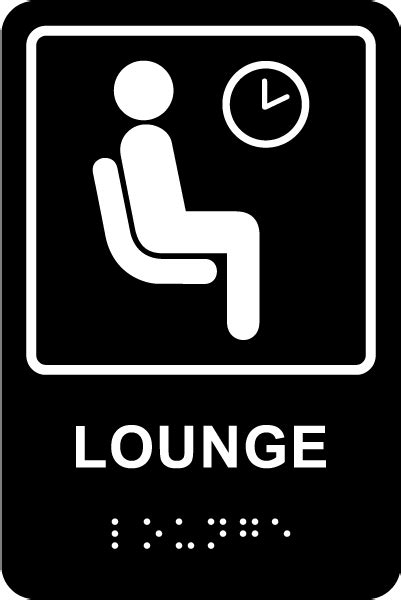 Lounge Sign With Braille Get Off Now