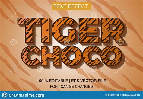 Tiger Choco Editable 3d Efecto De Texto Efecto De Texto Estilo