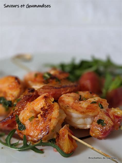 Brochettes De Gambas Lorange Sanguine