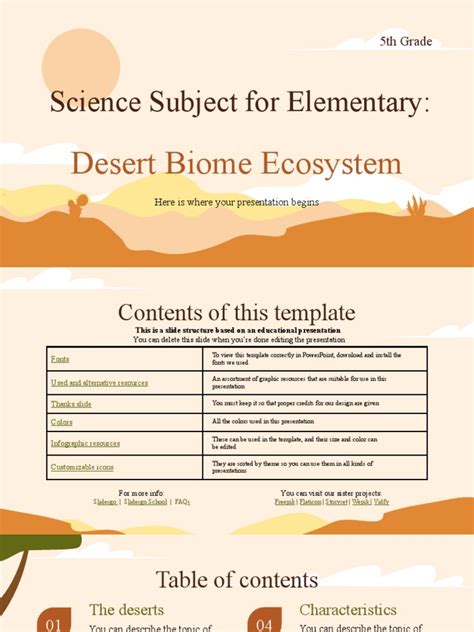 Science Subject For Elementary 5th Grade Desert Biome Ecosystem By Slidesgo Pdf Planets