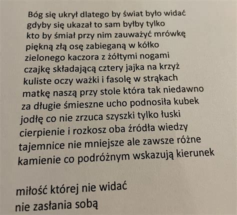 Przeczytaj Wiersz Jana Twardowskiego Wiat Wyja Nij Jaki Obraz Boga