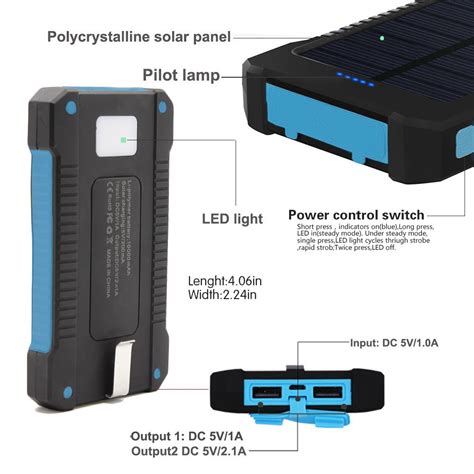 Solar Power Bank-10,000mah Phone Charger- rubber waterproof case | Aus ...