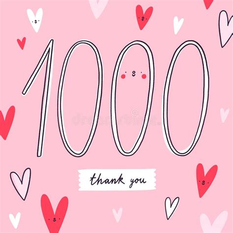 1000 Followers Thank You Message On Ribbon Stock Illustration