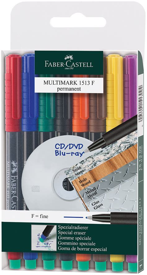 Faber Castell Multimark Permanent Marker Fine Assorted Colours