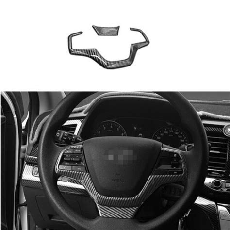 Carbon Fiber Steering Wheel Decor Cover Trim For Hyundai Elantra 2016