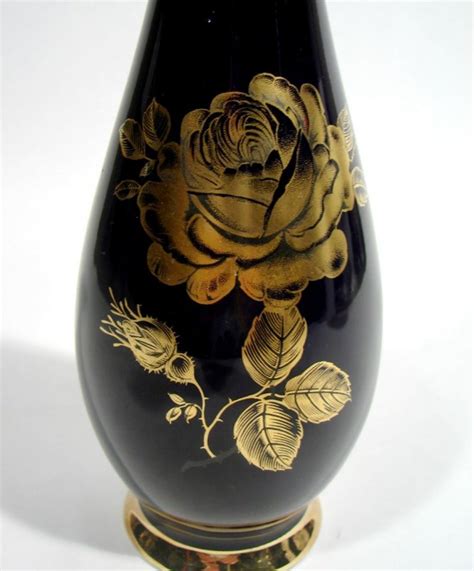 Royal Porzellan Krister Bavaria Kpm Vase Echt Cobalt Rose Goldrand Ebay