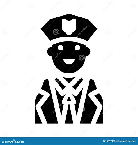 Policeman Glyph Flat Vector Icon Stock Vector Illustration Of