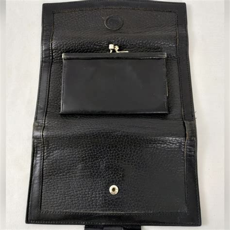 Bags Dooney Bourke Vintage Awl All Black Pebbled Leather Checkbook