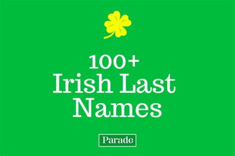 100 Common Irish Last Names Or Surnames With Meanings Parade