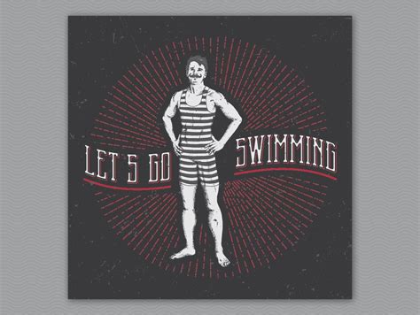 Vintage swimming man By Oleg Voznyy | TheHungryJPEG