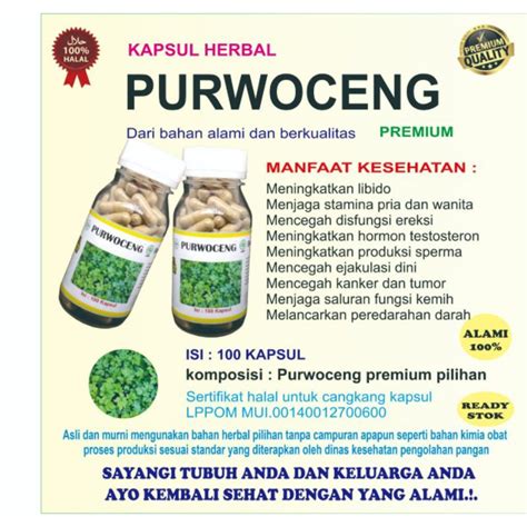 Jual Kapsul Purwoceng Herbal Stamina Pria Isi Kapsul Shopee Indonesia