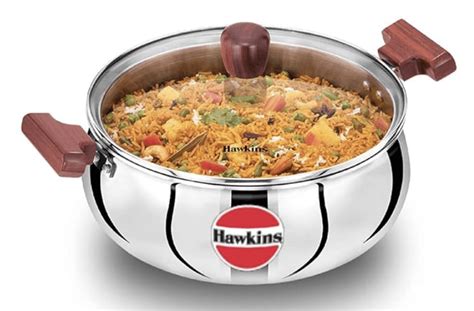 Hawkins 5 Litre Cook N Serve Handi Triply Stainless Steel Handi With