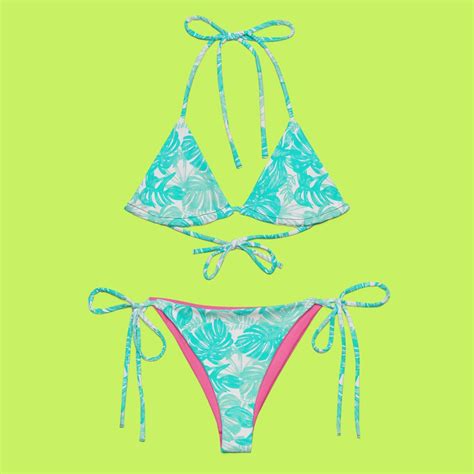 Aqua Summer Recycled String Bikini Size Xs Xl Etsy