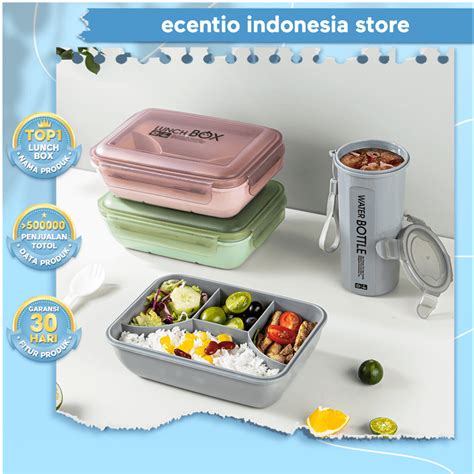 Jual Ecentio Ml Lunch Box Set Anti Bocor Kotak Makan Lunch Box