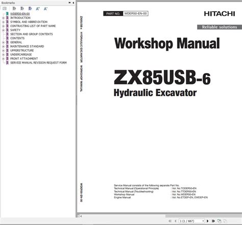 Hitachi ZX85USB 6 Excavator Workshop Manual PDF