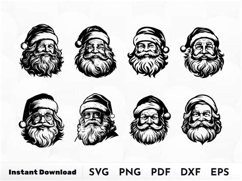 Santa Claus Face Svg Bundle Christmas Svg Santa Claus Svg Cut Files