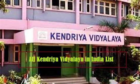 List Of Kendriya Vidyalaya Kv In India Check State Wise