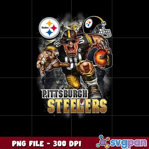 Pittsburgh steelers logo helmet and mascot png, super bowl png, americ