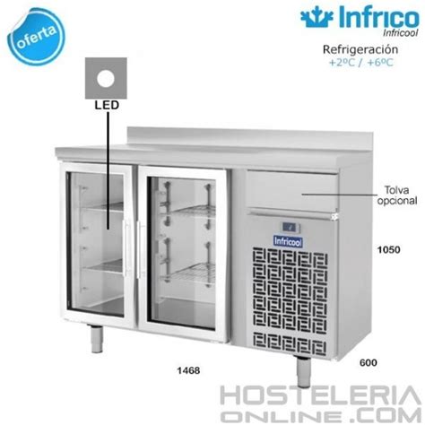 Frente Mostrador Puerta De Cristal Infrico IF603PCR