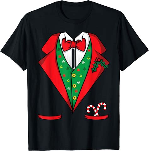 Amazon.com: Ugly Christmas Tuxedo Shirt - Santa Tuxedo Christmas Suit T ...