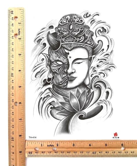 Buddha Face Tattoo Line Art