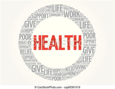 Health Word Cloud Collage Concept Background Canstock