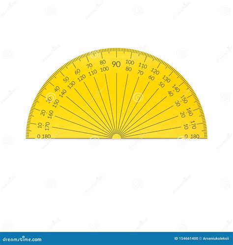 Plastic Circular Protractor Stock Vector Illustration Of Distance