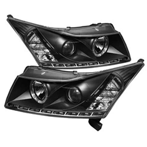 Projector Headlights Led Halo Drl Black High H Low H For