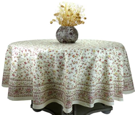 Nappe Ronde Beige diamètre 180 cm motif Champêtre