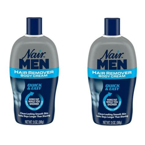 Nair Men Hair Remover Body Cream Skin Friendly For Large And Small Areas 2 Pack 13 Oz Each