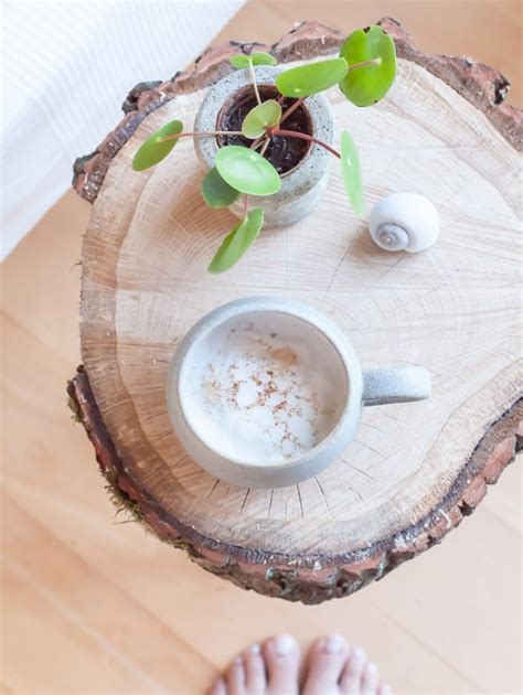 Beistelltisch selber bauen aus Baumscheibe DIY Smillas Wohngefühl