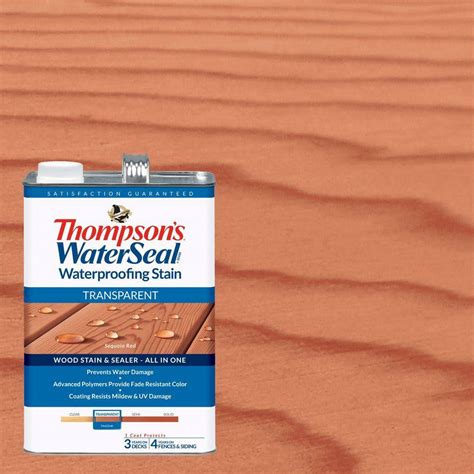 Thompson S Waterseal Gal Transparent Sequoia Red Waterproofing Stain