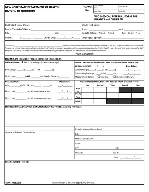 Form Doh 132 Download Printable Pdf Or Fill Online Wic Free Nude Porn