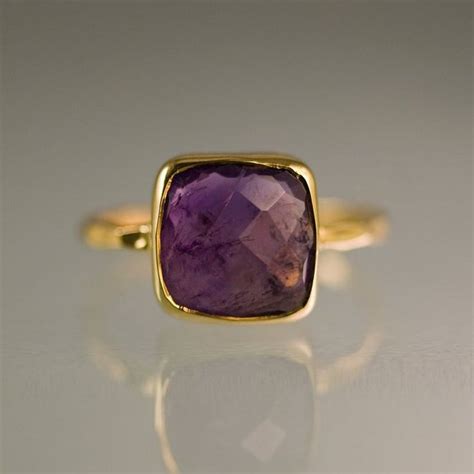 Lila Amethyst Ring Gold Februar Geburtsstein Ring Edelstein Ring