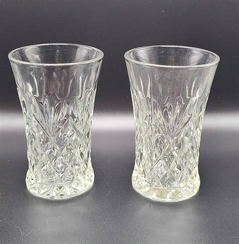 Vintage Set Of 2 Starburst Juice Glasses Etsy