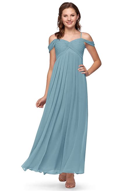 Moody Blue Azazie Kaitlynn Jbd Junior Bridesmaid Dresses Azazie