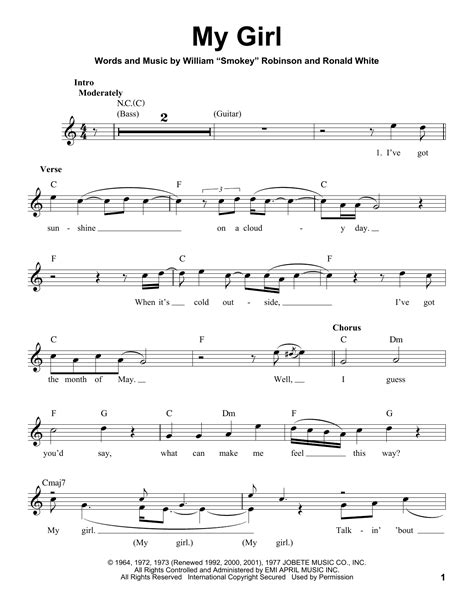 The Temptations - My Girl sheet music