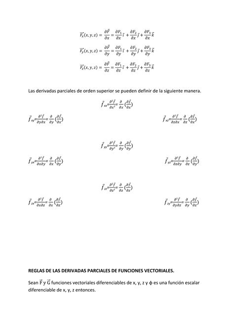 Derivadas Parciales De Funciones Vectoriales De Mas De Una Variable PDF