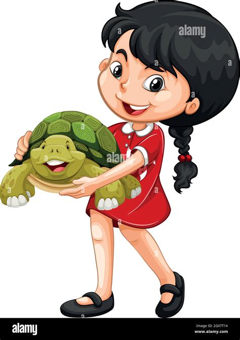 Girl hugging green turtle Stock Vector Image & Art - Alamy