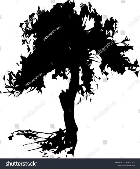 Silhouette Tree Tattoo Design Vector Illustration Stock Vector (Royalty ...