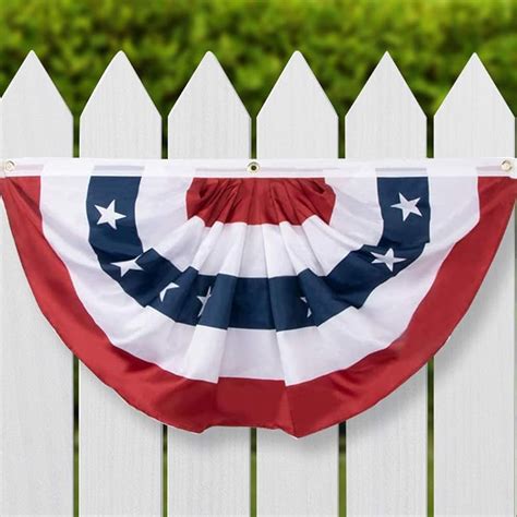 3x6 Feet American Flag Bunting Usa Pleated Fan Flag For Outdoor 4th