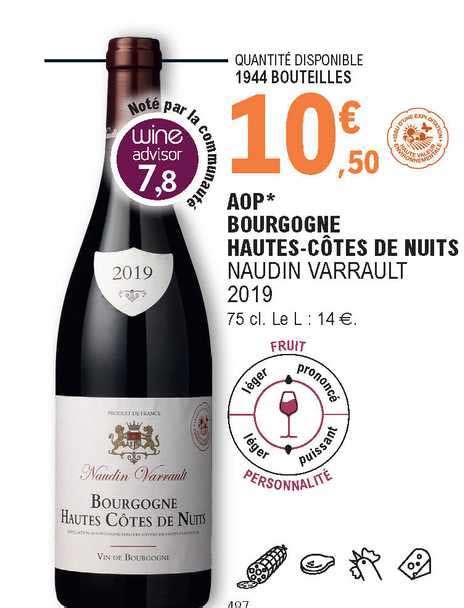 Promo Aop Bourgogne Hautes C Tes De Nuits Naudin Varrault Chez E