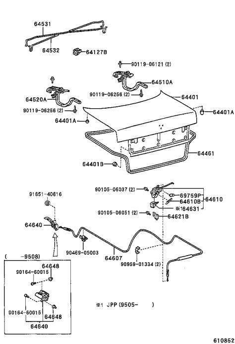 TOYOTA COROLLA JPPAE102L AEPNKA BODY LUGGAGE COMPARTMENT DOOR LOCK