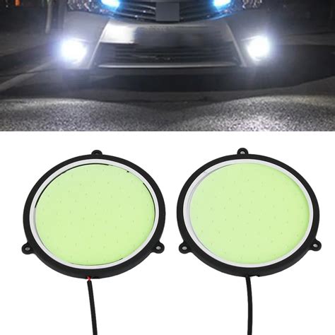 Pcs V Mm Car Cob Lights Drl Daytime Running Light Flexible Round