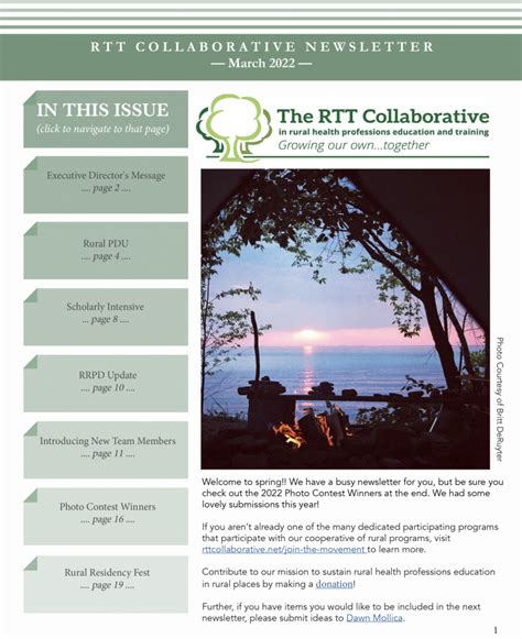 March 2022 Newsletter Now Available The RTT Collaborative