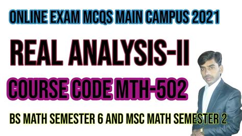 Solved Mcqs Real Analysis Ii Mth Ii Bs Math Semester And Msc